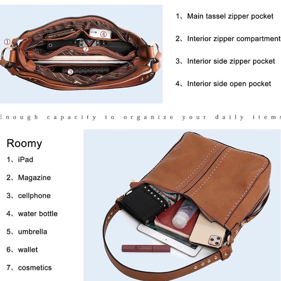 ❤️Montana West Vegan Leather Studded Handbag NWT! Gorgeous! - Picture 3 of 11